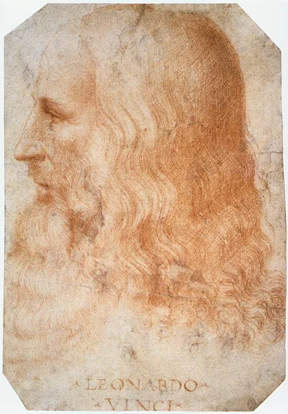 Portrait of Leonardo attribué à Francesco Virgolini, Public domain, via Wikimedia Commons