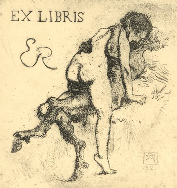 Rassenfosse, Armand - Ex Libris E R, 1921